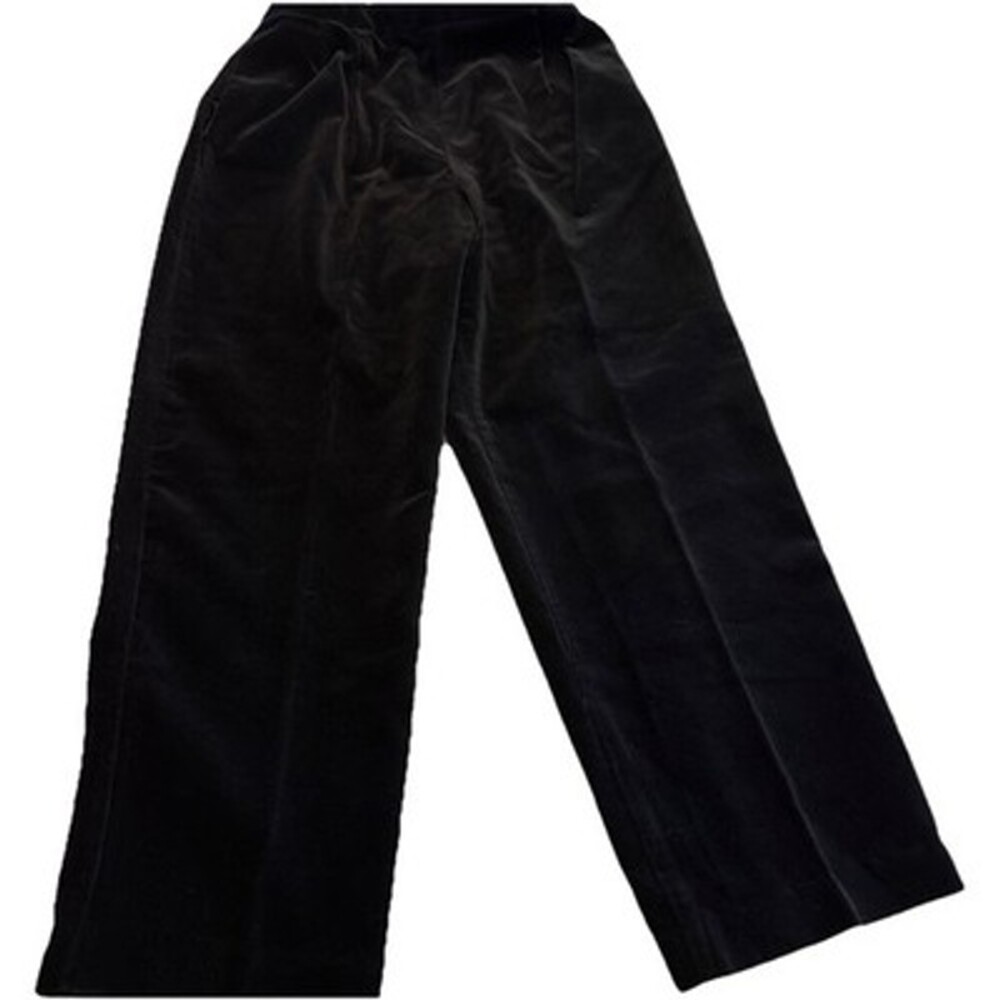 Russ Woman Velour Pants Black High Rise Pockets Straight Dressy Holiday 12 W28